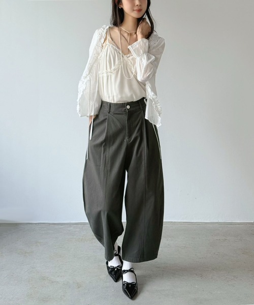 Jewelobe（ジュエローブ）の「カーブシルエットクロップドパンツ（その他パンツ・レディース・チャコールグレー/ライトグレー/ネイビー・M/S）」の19枚目の写真