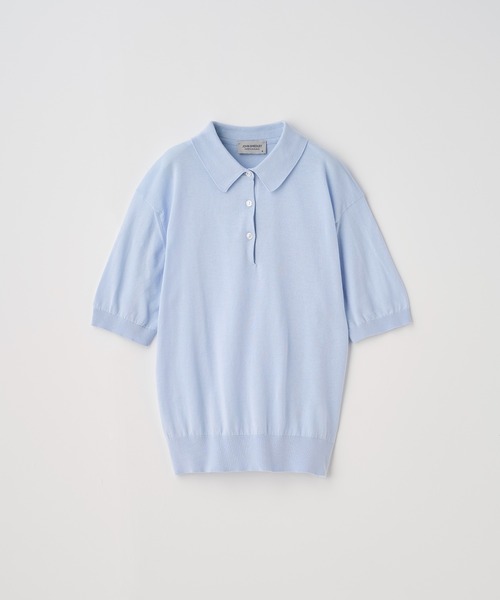 半袖コットンニットポロシャツ