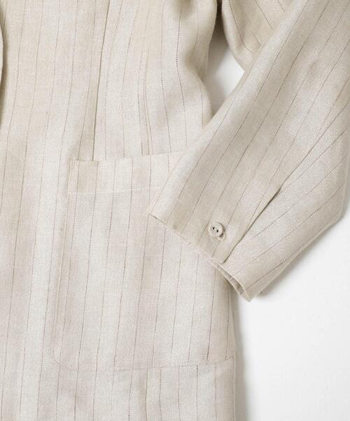 URBAN RESEARCH ROSSO WOMEN（アーバンリサーチ　ロッソ）の「ラメリネンストライプノーカラージャケット（ノーカラージャケット・レディース・チャコールグレー/ベージュ・38/36）」の21枚目の写真
