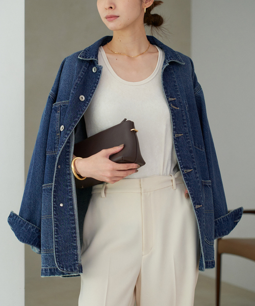 plage(プラージュ)の「《WEB限定追加》coverall 2(デニムジャケット・レディース・ブラック/ネイビー・38/36)」の5枚目の写真