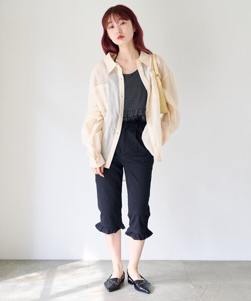 Kastane（カスタネ）の「【2サイズ展開/低身長サイズ/一部店舗限定】フリルカプリパンツ（その他パンツ・レディース・ブラック/ブラック系その他・1/0）」の8枚目の写真