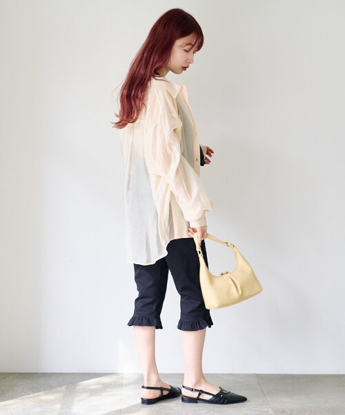 Kastane（カスタネ）の「【2サイズ展開/低身長サイズ/一部店舗限定】フリルカプリパンツ（その他パンツ・レディース・ブラック/ブラック系その他・1/0）」の9枚目の写真