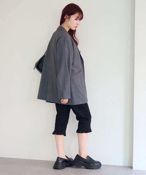 Kastane（カスタネ）の「【2サイズ展開/低身長サイズ/一部店舗限定】フリルカプリパンツ（その他パンツ・レディース・ブラック/ブラック系その他・1/0）」の19枚目の写真