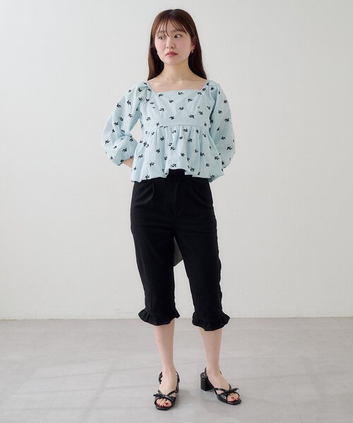 Kastane（カスタネ）の「【2サイズ展開/低身長サイズ/一部店舗限定】フリルカプリパンツ（その他パンツ・レディース・ブラック/ブラック系その他・1/0）」の20枚目の写真