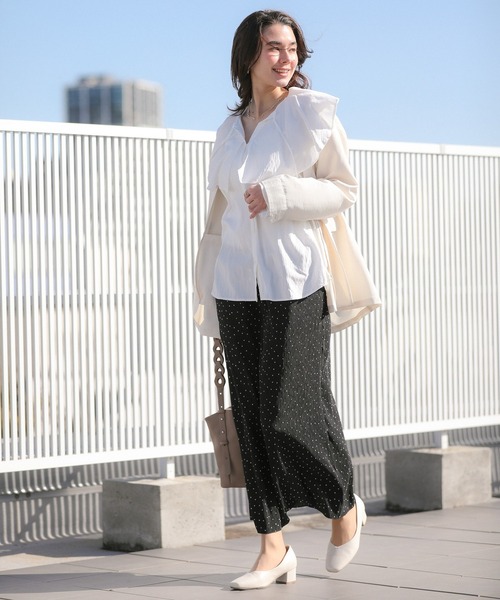 Green　Parks（グリーンパークス）の「楊柳プリーツスカート（スカート・レディース・ブラック/ホワイト系その他2/グレー・FREE）」の4枚目の写真