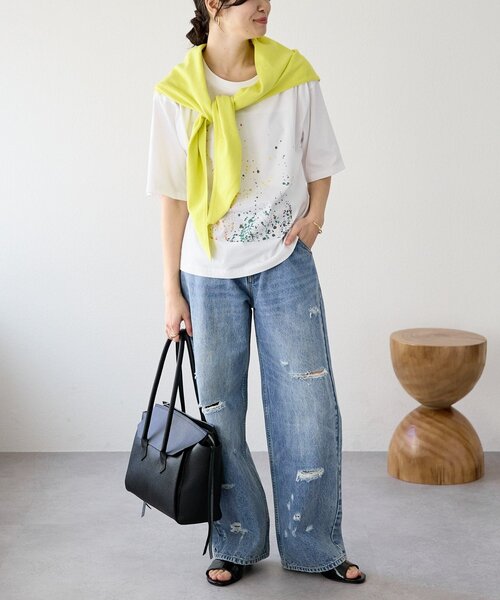 RIVE DROITE（リヴドロワ）の「予約【A・MONN(アモン)】color dot Tee（Tシャツ/カットソー・レディース・オフホワイト・FREE）」の22枚目の写真