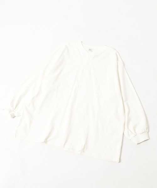 FRUIT OF THE LOOM(フルーツオブザルーム)の「ヘビーオンスL/Sヘンリーネック 長袖(Tシャツ/カットソー・メンズ・ブラウン/ホワイト・M/L/XL/XXL)」の11枚目の写真