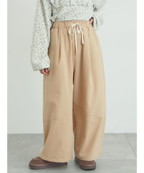 Samansa Mos2（サマンサ モスモス）の「【2WAY】裾しぼり切替えパンツ（その他パンツ・レディース・ブラック/カーキ/ピンク/ベージュ・M/L）」の2枚目の写真