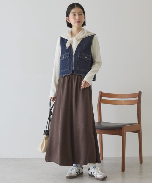 AMERICAN HOLIC(アメリカンホリック)の「【イージーケア】サテンマーメードスカート(スカート・レディース・ブラウン/アイボリー・M/L)」の19枚目の写真