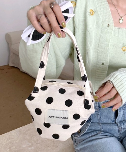 Vipoa(ヴィポア)の「Triangular handbag(ハンドバッグ・レディース・ドット/ゼブラ・FREE)」の7枚目の写真