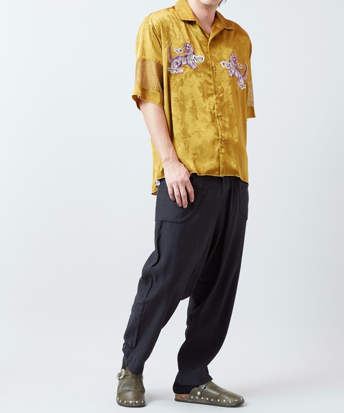 チャイハネ(チャイハネ)の「【チャイハネ】ネリナラ開襟MEN'Sシャツ(シャツ/ブラウス・メンズ・ブラック/ベージュ/マスタード・FREE)」の6枚目の写真