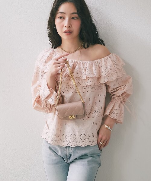 La boutique BonBon（ラブティックボンボン）の「【オウレンティ】ミニキルティングチェーンバッグ（トートバッグ・レディース・オフホワイト/ピンク/ブラック・FREE）」の17枚目の写真