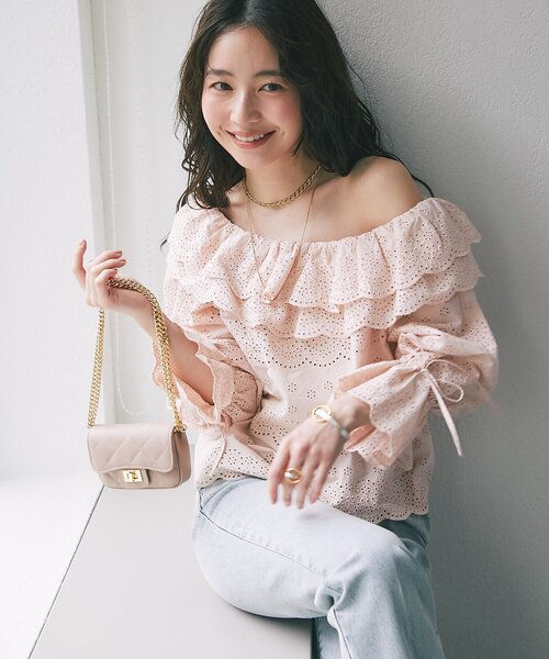 La boutique BonBon（ラブティックボンボン）の「【オウレンティ】ミニキルティングチェーンバッグ（トートバッグ・レディース・オフホワイト/ピンク/ブラック・FREE）」の18枚目の写真