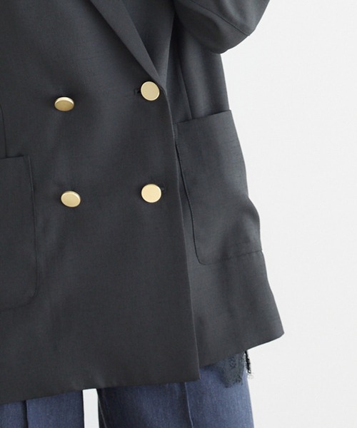 KATHARINE ROSS（キャサリンロス）の「【PILLINI/ピリーニ】麻調メッシュジャケット（テーラードジャケット・レディース・ブラック/ベージュ・FREE）」の5枚目の写真