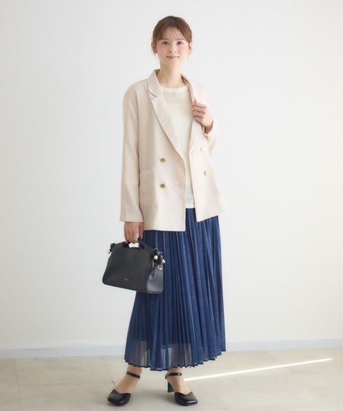 KATHARINE ROSS（キャサリンロス）の「【PILLINI/ピリーニ】麻調メッシュジャケット（テーラードジャケット・レディース・ブラック/ベージュ・FREE）」の7枚目の写真