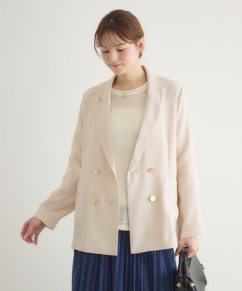 KATHARINE ROSS（キャサリンロス）の「【PILLINI/ピリーニ】麻調メッシュジャケット（テーラードジャケット・レディース・ブラック/ベージュ・FREE）」の10枚目の写真