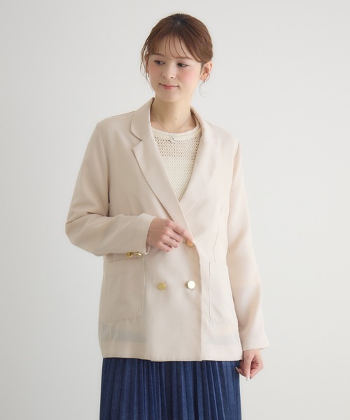 KATHARINE ROSS（キャサリンロス）の「【PILLINI/ピリーニ】麻調メッシュジャケット（テーラードジャケット・レディース・ブラック/ベージュ・FREE）」の11枚目の写真