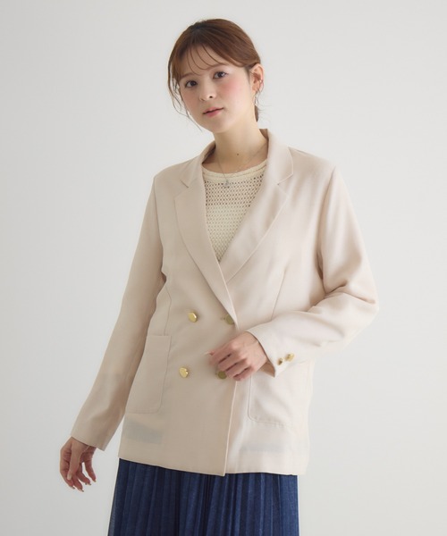 KATHARINE ROSS（キャサリンロス）の「【PILLINI/ピリーニ】麻調メッシュジャケット（テーラードジャケット・レディース・ブラック/ベージュ・FREE）」の12枚目の写真