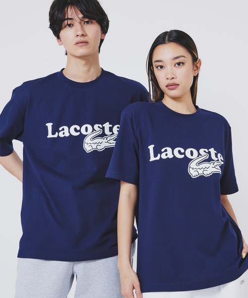 LACOSTE(ラコステ)の「【オンライン限定】LACOSTE オーバーサイズ ロゴプリント 鹿の子地Tシャツ(Tシャツ/カットソー・メンズ・ネイビー/オフホワイト/ダークアッシュ/ブラック・2/3/4/5/6)」の4枚目の写真