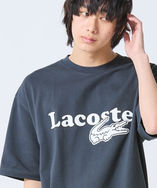 LACOSTE(ラコステ)の「【オンライン限定】LACOSTE オーバーサイズ ロゴプリント 鹿の子地Tシャツ(Tシャツ/カットソー・メンズ・ネイビー/オフホワイト/ダークアッシュ/ブラック・2/3/4/5/6)」の3枚目の写真