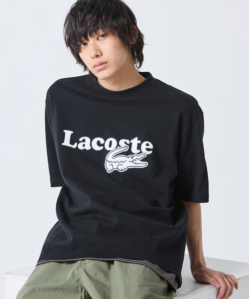 LACOSTE(ラコステ)の「【オンライン限定】LACOSTE オーバーサイズ ロゴプリント 鹿の子地Tシャツ(Tシャツ/カットソー・メンズ・ネイビー/オフホワイト/ダークアッシュ/ブラック・2/3/4/5/6)」の2枚目の写真