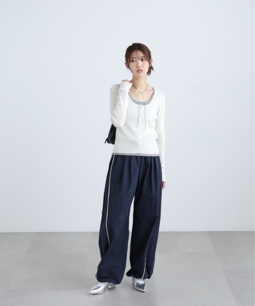 FREE'S MART(フリーズマート)の「◆配色レイヤードリブニットカーディガン(ニット/セーター・レディース・ホワイト/ネイビー/グレー・FREE)」の21枚目の写真