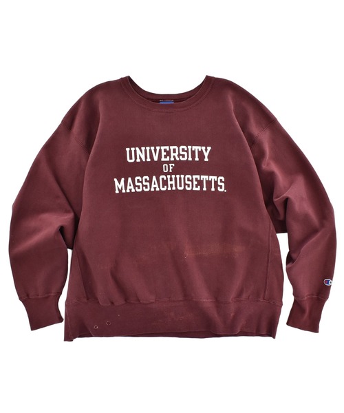 Champion(チャンピオン)の「【USED】Y2K Champion “University of Massachusetts” リバースウィーブ スウェット(スウェット・メンズ・バーガンディー・XX-LARGE)」の1枚目の写真
