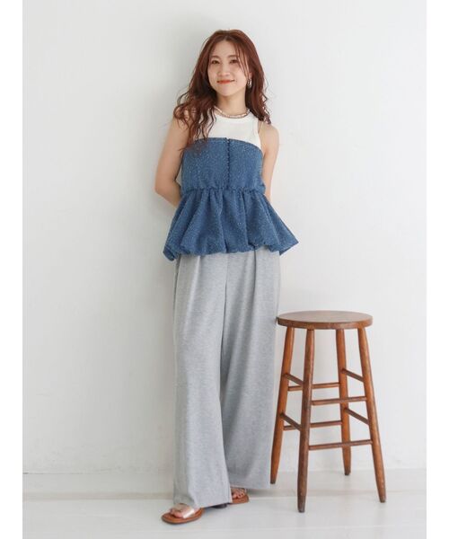 Ungrid（アングリッド）の「カットストレートパンツ（その他パンツ・レディース・ライトグレー/ブラック・FREE）」の12枚目の写真