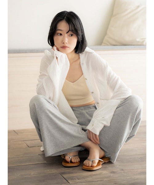 Ungrid(アングリッド)の「カットストレートパンツ(その他パンツ・レディース・ライトグレー/ブラック・FREE)」の5枚目の写真