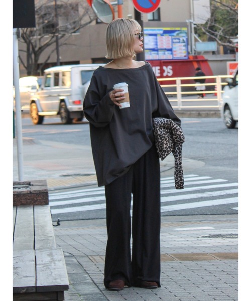 Ungrid(アングリッド)の「カットストレートパンツ(その他パンツ・レディース・ライトグレー/ブラック・FREE)」の9枚目の写真