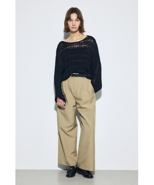 AZUL by moussy(アズールバイマウジー)の「テープヤーンドルマンニットトップス(ニット/セーター・レディース・グレイッシュベージュ/ライトブルー/ブラック・FREE)」の8枚目の写真