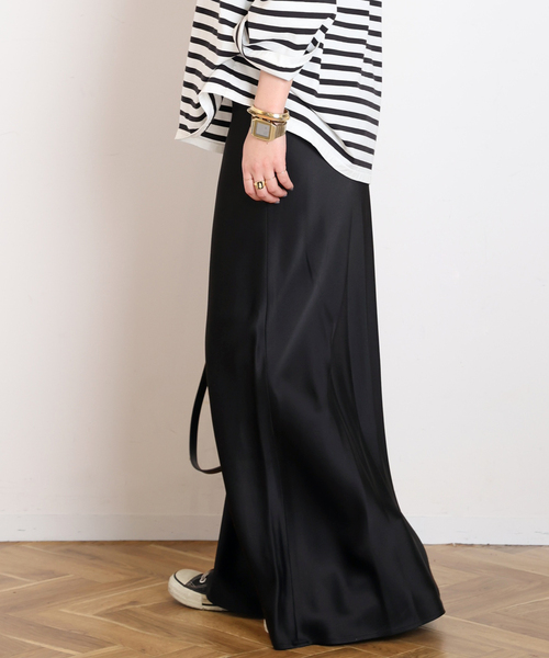 AP STUDIO(エーピーストゥディオ)の「【FRENKEN/フランケン】Base Flowy Skirt(スカート・レディース・ブラック・FREE)」の2枚目の写真