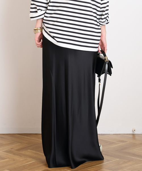 AP STUDIO(エーピーストゥディオ)の「【FRENKEN/フランケン】Base Flowy Skirt(スカート・レディース・ブラック・FREE)」の3枚目の写真