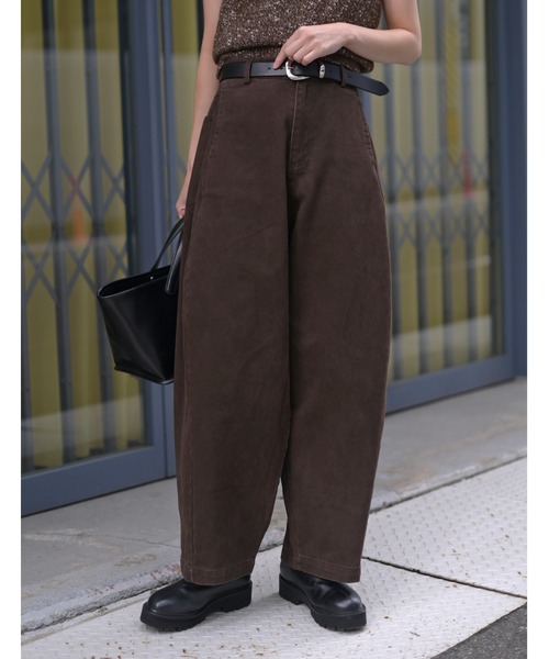 Marient（マリエント）の「カーブ切替デニムPT（デニムパンツ・レディース・ブラウン・S）」の6枚目の写真