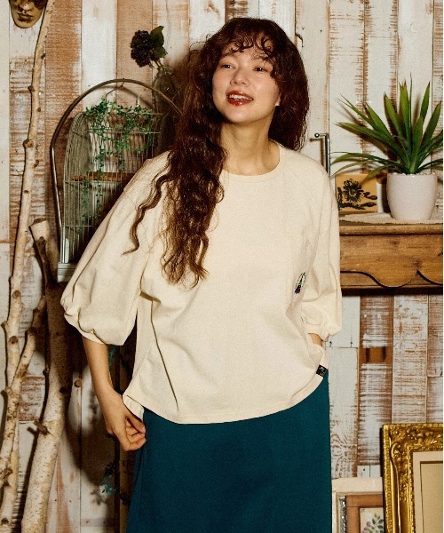 go slow caravan（ゴースローキャラバン）の「USA/C ラグラン セットイン プルオーバーTEE W（Tシャツ/カットソー・レディース・ラベンダー/ネイビー/アイボリー/コーラルピンク・FREE）」の2枚目の写真
