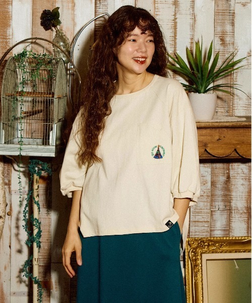 go slow caravan（ゴースローキャラバン）の「USA/C ラグラン セットイン プルオーバーTEE W（Tシャツ/カットソー・レディース・ラベンダー/ネイビー/アイボリー/コーラルピンク・FREE）」の18枚目の写真
