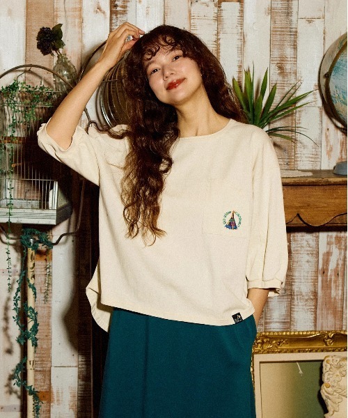 go slow caravan（ゴースローキャラバン）の「USA/C ラグラン セットイン プルオーバーTEE W（Tシャツ/カットソー・レディース・ラベンダー/ネイビー/アイボリー/コーラルピンク・FREE）」の20枚目の写真