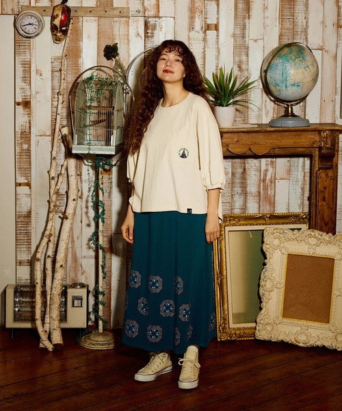 go slow caravan（ゴースローキャラバン）の「USA/C ラグラン セットイン プルオーバーTEE W（Tシャツ/カットソー・レディース・ラベンダー/ネイビー/アイボリー/コーラルピンク・FREE）」の22枚目の写真