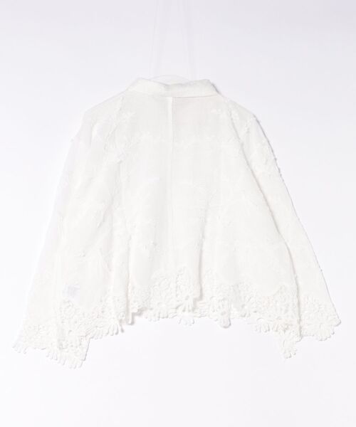 CUBE SUGAR（キューブシュガー）の「CUBE SUGAR/キューブシュガー　花柄 レースシアーシャツ（シャツ/ブラウス・レディース・ホワイト・FREE）」の9枚目の写真