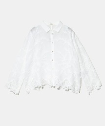 CUBE SUGAR | CUBE SUGAR/キューブシュガー　花柄 レースシアーシャツ(シャツ/ブラウス)