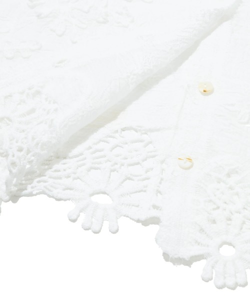 CUBE SUGAR（キューブシュガー）の「CUBE SUGAR/キューブシュガー　花柄 レースシアーシャツ（シャツ/ブラウス・レディース・ホワイト・FREE）」の6枚目の写真