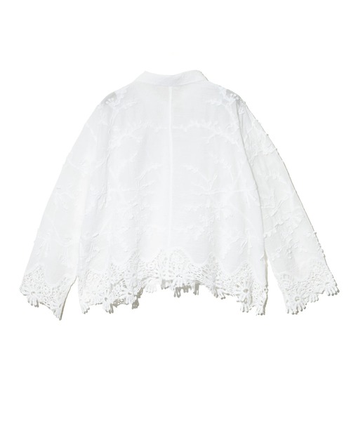 CUBE SUGAR（キューブシュガー）の「CUBE SUGAR/キューブシュガー　花柄 レースシアーシャツ（シャツ/ブラウス・レディース・ホワイト・FREE）」の8枚目の写真