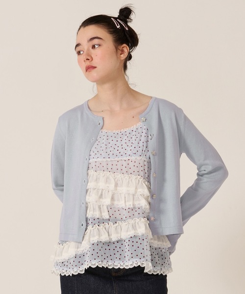 TINA：JOJUN（ティーナジョジュン）の「フリルデザイン フレア キャミチュニック TINA：JOJUN（キャミソール・レディース・サックスブルー/ピンク/ホワイト・M）」の21枚目の写真