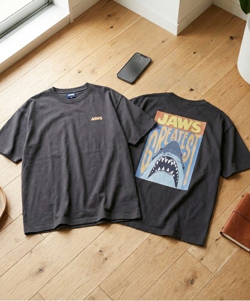 ALWAYS GOOD TIME（オルウェイズグッドタイム）の「【JAWS/ジョーズ】USD加工アートワークプリント半袖Tシャツ（Tシャツ/カットソー・メンズ・ブラック系その他/アイボリー/ホワイト系その他/スミクロ・L/M/LL）」の3枚目の写真