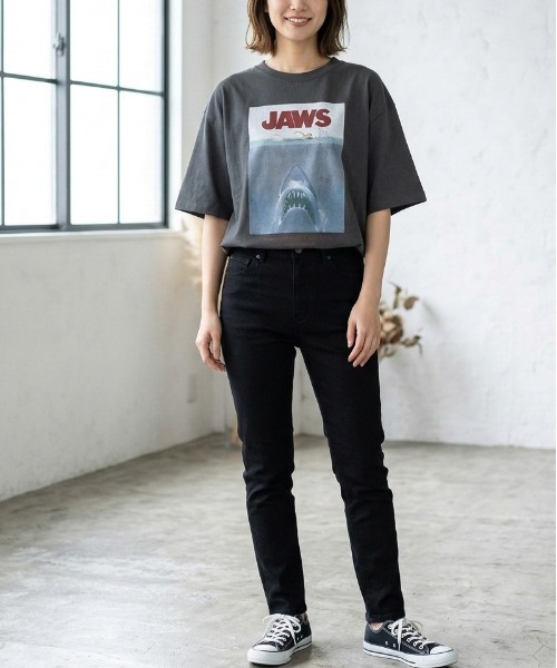 ALWAYS GOOD TIME（オルウェイズグッドタイム）の「【JAWS/ジョーズ】USD加工アートワークプリント半袖Tシャツ（Tシャツ/カットソー・メンズ・ブラック系その他/アイボリー/ホワイト系その他/スミクロ・L/M/LL）」の22枚目の写真