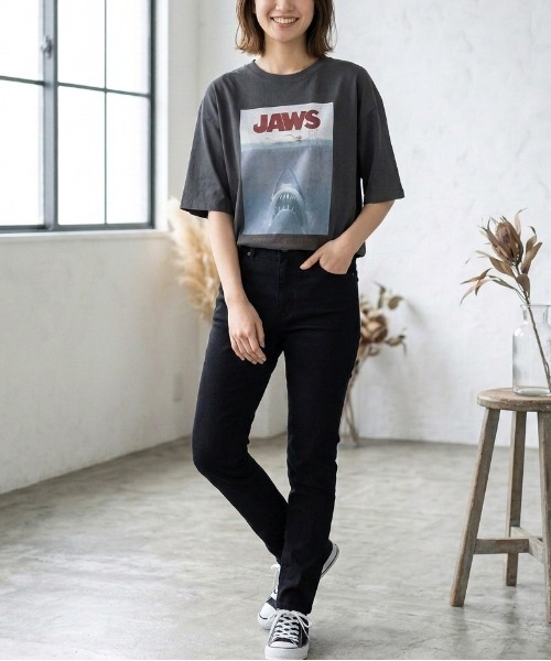 ALWAYS GOOD TIME（オルウェイズグッドタイム）の「【JAWS/ジョーズ】USD加工アートワークプリント半袖Tシャツ（Tシャツ/カットソー・メンズ・ブラック系その他/アイボリー/ホワイト系その他/スミクロ・L/M/LL）」の12枚目の写真