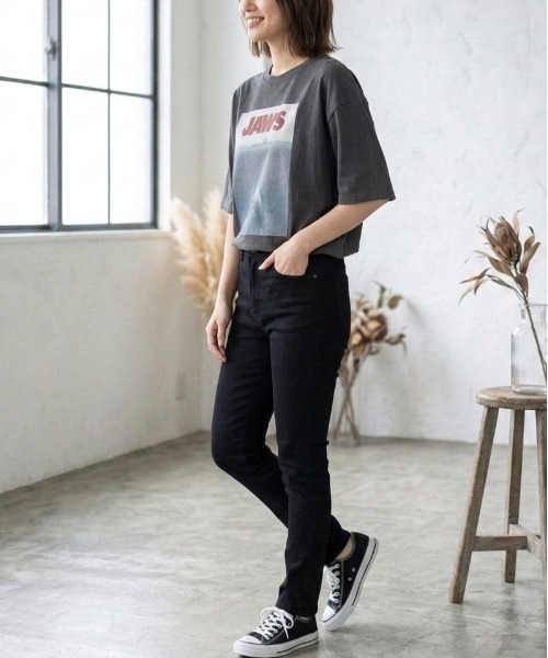 ALWAYS GOOD TIME（オルウェイズグッドタイム）の「【JAWS/ジョーズ】USD加工アートワークプリント半袖Tシャツ（Tシャツ/カットソー・メンズ・ブラック系その他/アイボリー/ホワイト系その他/スミクロ・L/M/LL）」の11枚目の写真