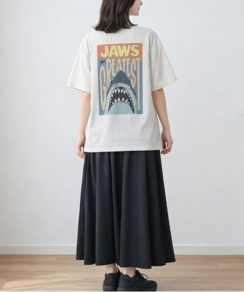 ALWAYS GOOD TIME（オルウェイズグッドタイム）の「【JAWS/ジョーズ】USD加工アートワークプリント半袖Tシャツ（Tシャツ/カットソー・メンズ・ブラック系その他/アイボリー/ホワイト系その他/スミクロ・L/M/LL）」の9枚目の写真