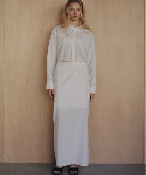 anuke(アンヌーク)の「Sheer Pencil Skirt(スカート・レディース・ネイビー/ホワイト・38inch/36inch)」の3枚目の写真
