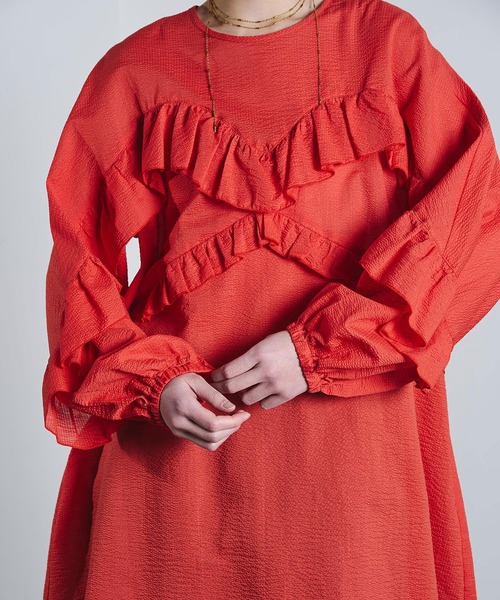 ROSE BUD(ローズバッド)の「(mici)RUFFLE TUNIC BLOUSE(シャツ/ブラウス・レディース・オレンジ/ライトイエロー・ONE SIZE)」の16枚目の写真